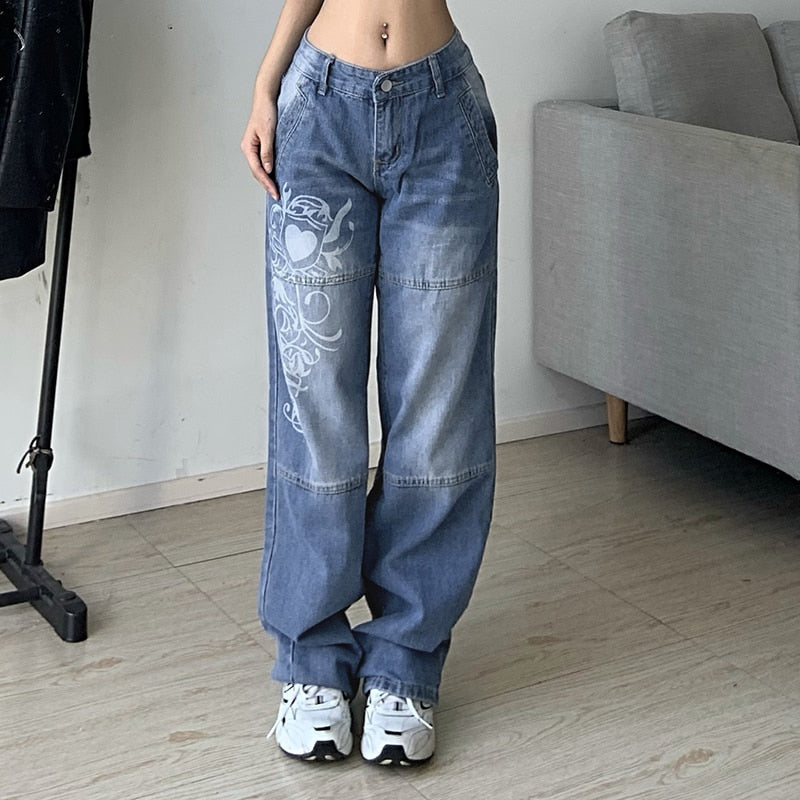 MASUCOR Vrouwen Y2k Low Rise Baggy Jeans Loose Fit Boyfriend Straight MASUCOR Vrouwen Y2k Low Rise Baggy Jeans Loose Fit Boyfriend Straight