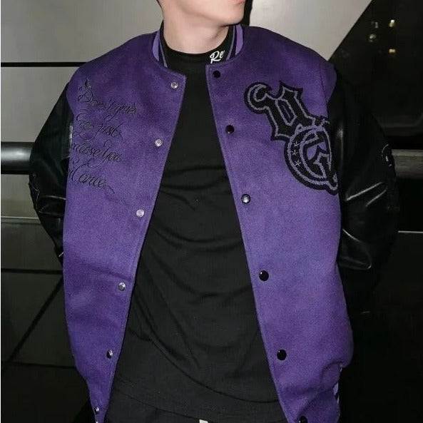 Purple Y2k offers Varsity Jacket