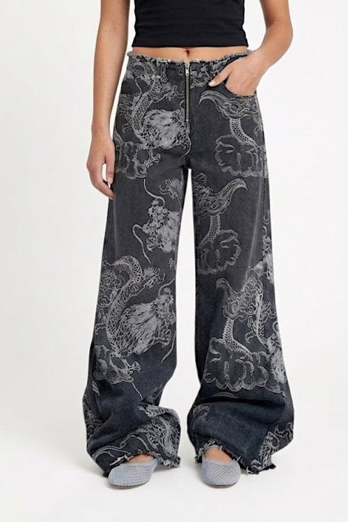 Baggy dragon jeans - y2k streetwear