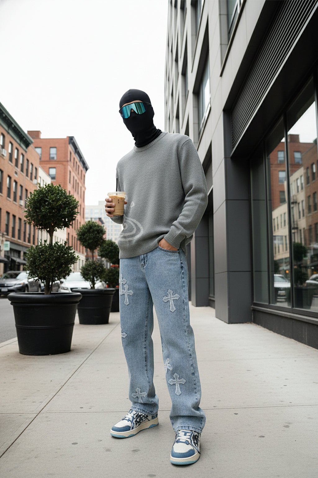 Blue jeans croix - y2k streetwear