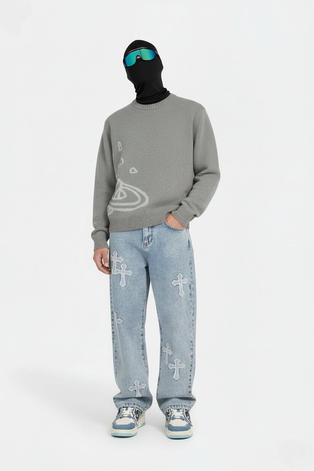 Blue jeans croix - y2k streetwear