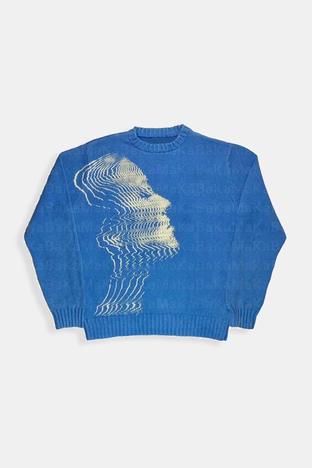 Blue Knit - y2k streetwear