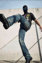 Blue stacked jean - y2k streetwear