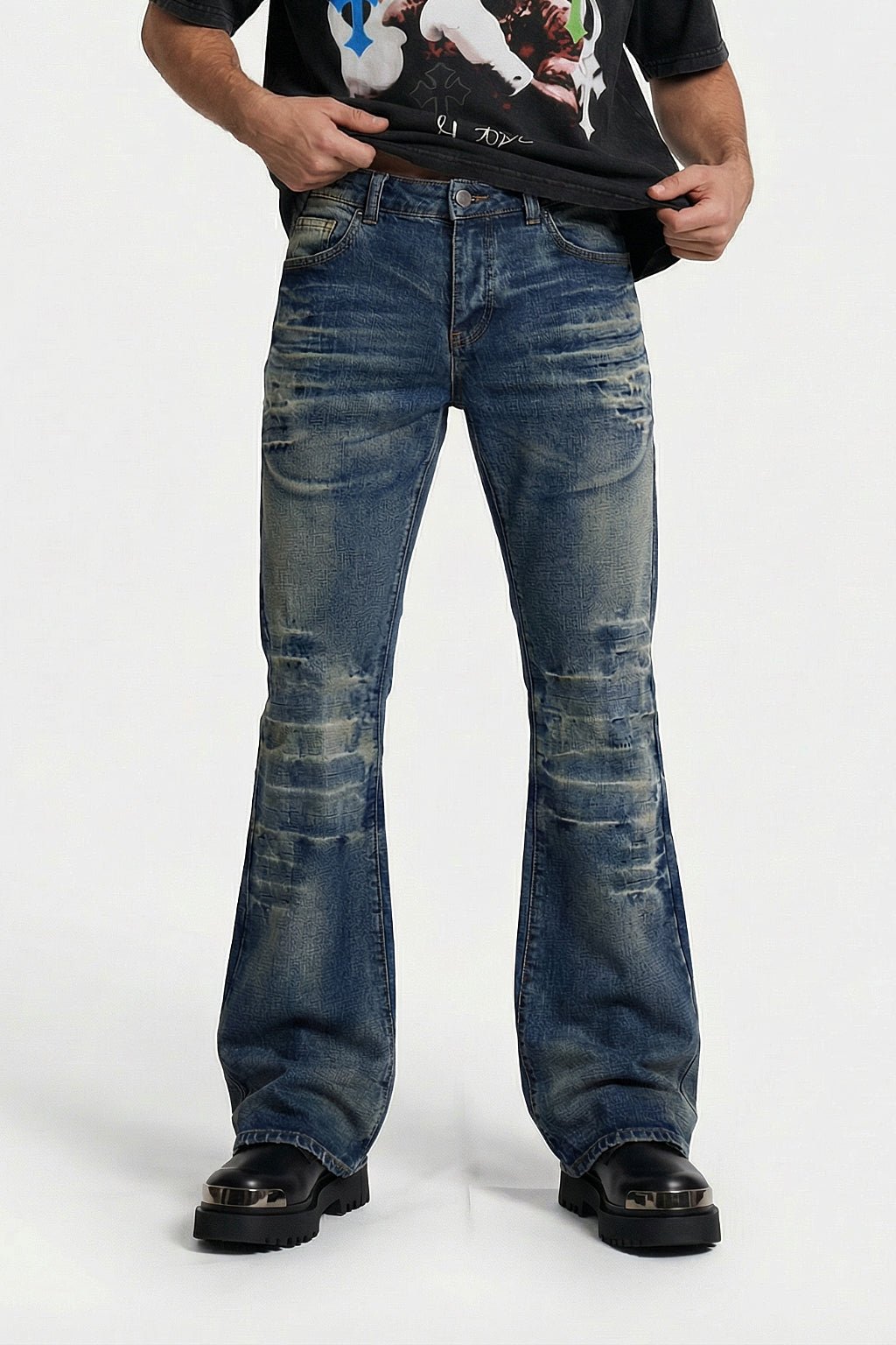 Blue stacked jean - y2k streetwear