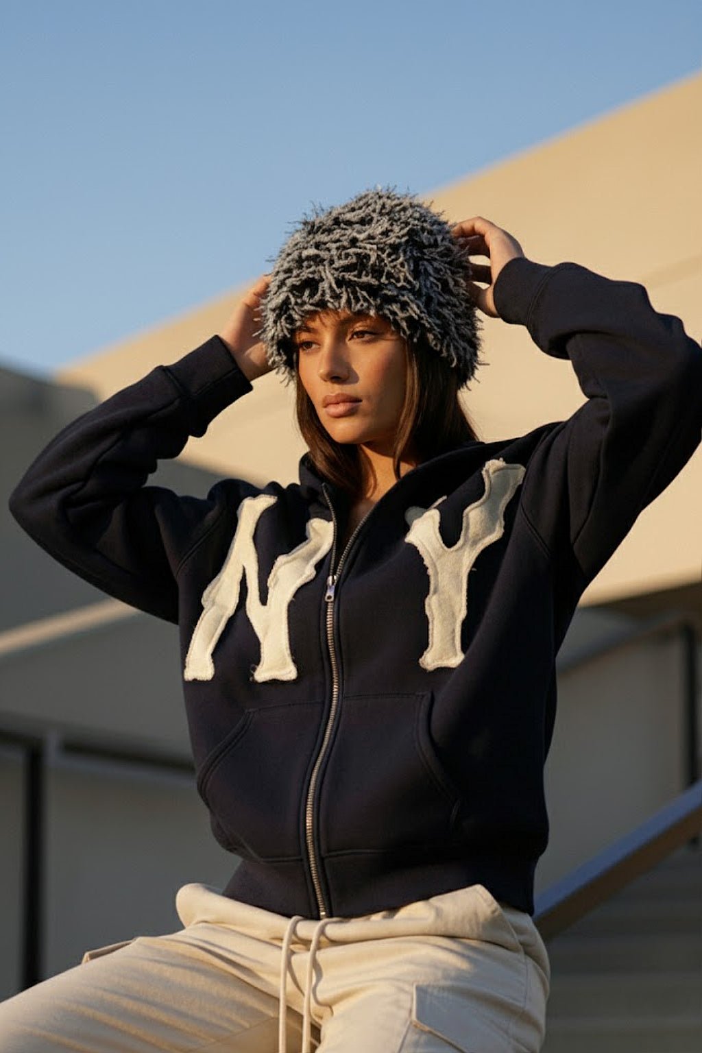 Bonnet distressed - y2k streetwear