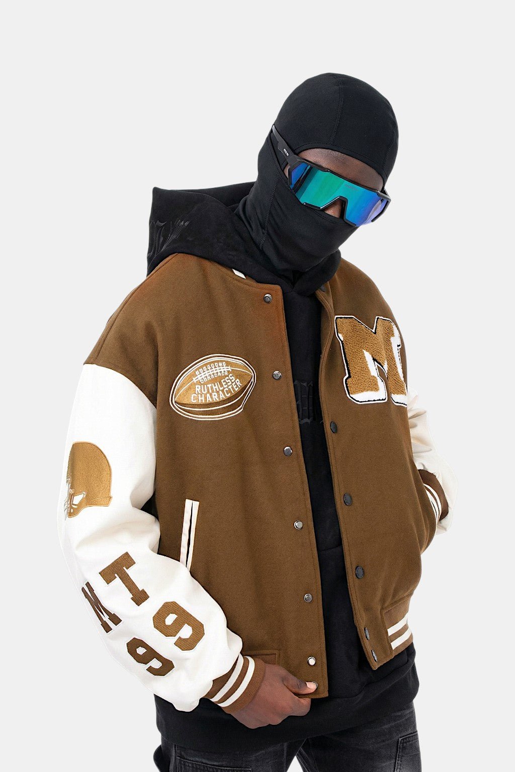 Brown varsity jacket - y2k streetwear