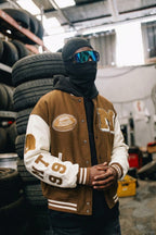 Brown varsity jacket - y2k streetwear