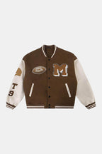 Brown varsity jacket - y2k streetwear
