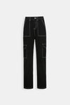 Cargo noir avec couture blanche