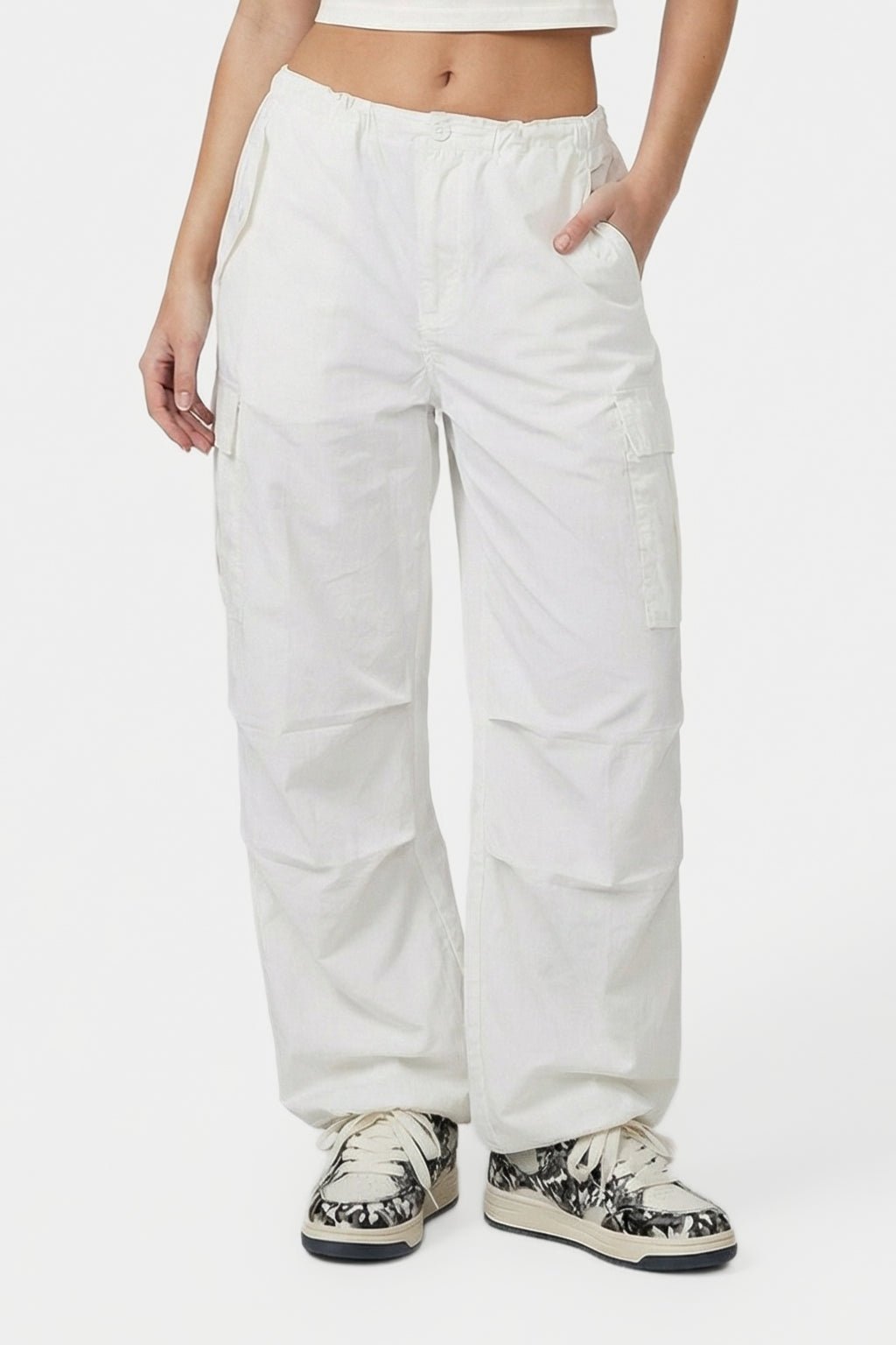 Cargo parachute blanc - y2k streetwear