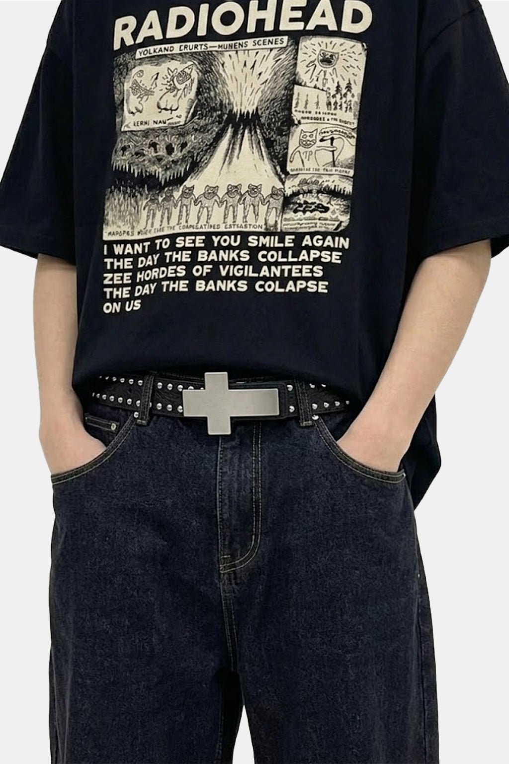 Ceinture croix chretienne - y2k streetwear