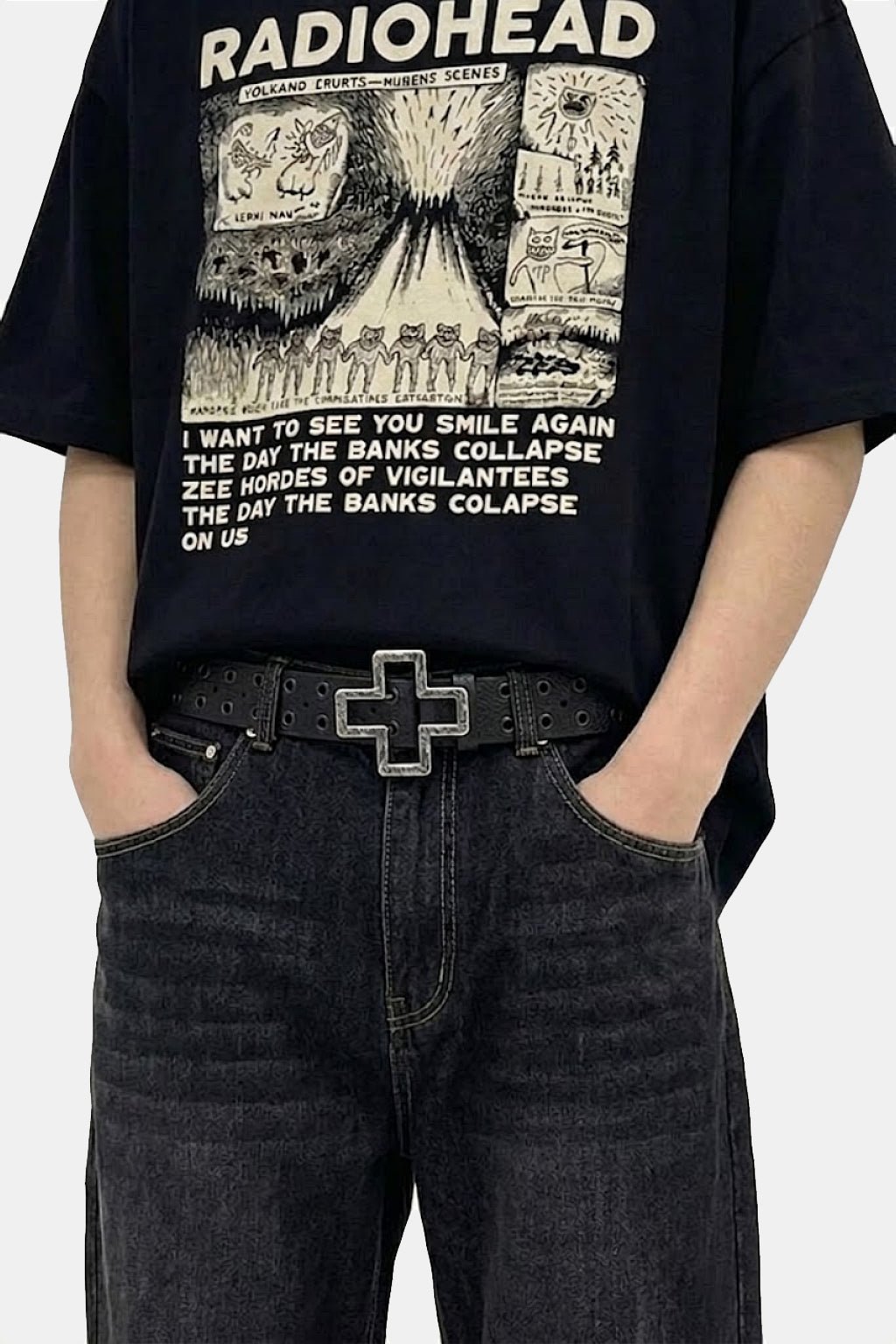 Ceinture croix chretienne - y2k streetwear