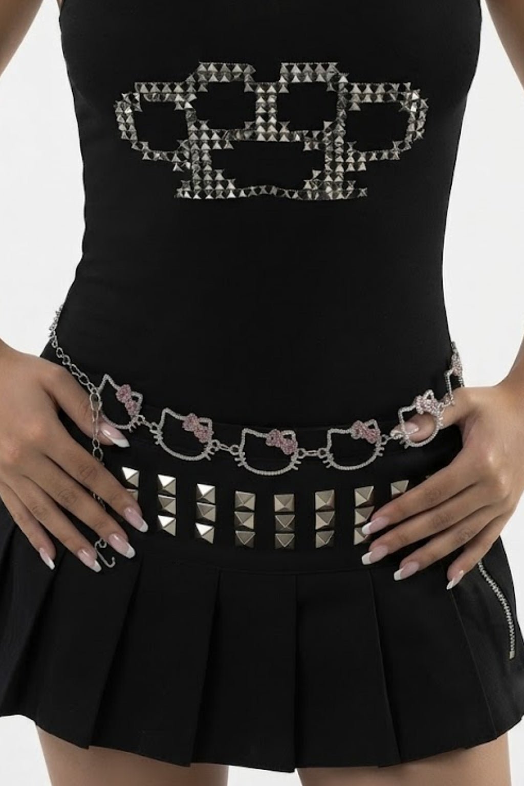 Ceinture Hello Kitty à strass - y2k streetwear