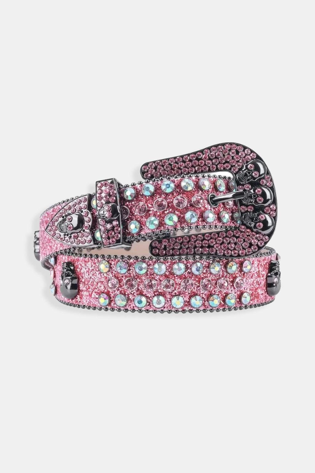 Ceinture strass rose - y2k streetwear
