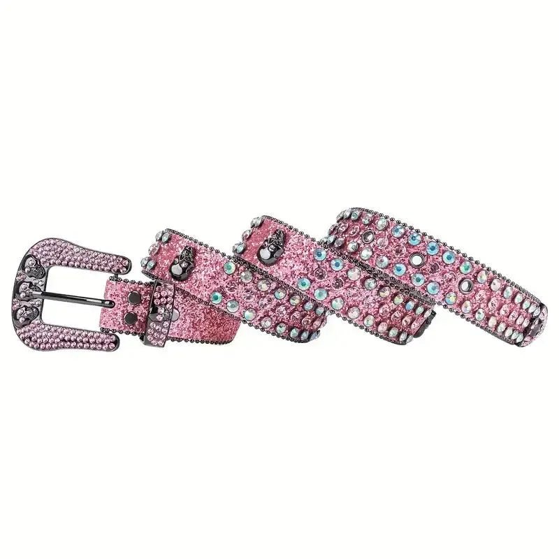 Ceinture strass rose - y2k streetwear