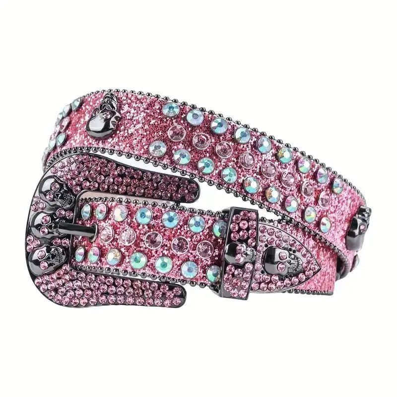 Ceinture strass rose - y2k streetwear