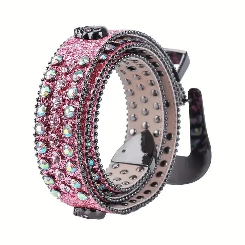 Ceinture strass rose - y2k streetwear