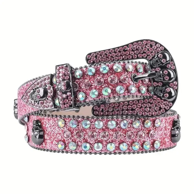 Ceinture strass rose - y2k streetwear