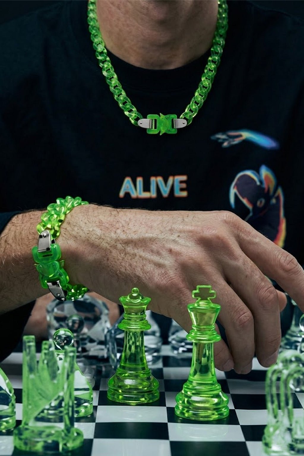 Chaine cubaine fluorescente - y2k streetwear