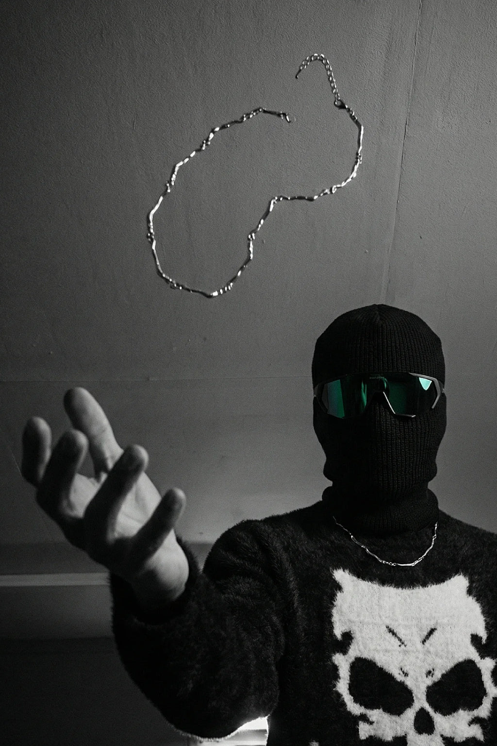 Collier liquid silver - y2k streetwear