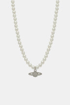 Collier planete et perle - y2k streetwear