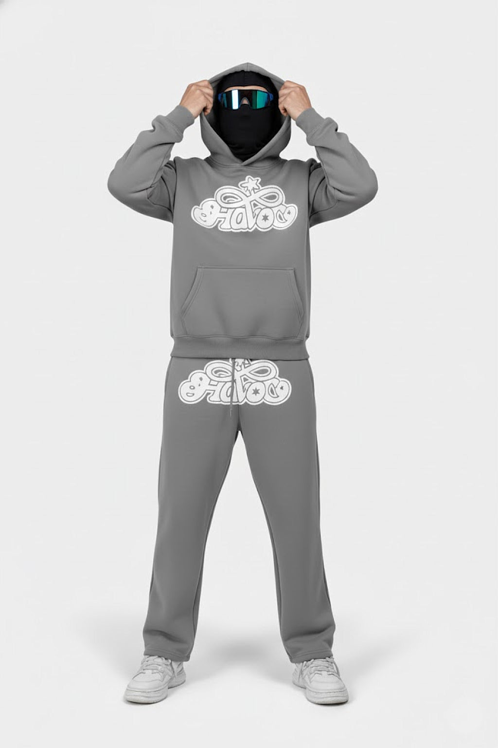 Survêtement Homme 2 Pièces Style New York - Sweat à Capuche Et Pantalon Jogging - Coupe Ample - Tissu Coton/Polyester - Look Streetwear Y2K