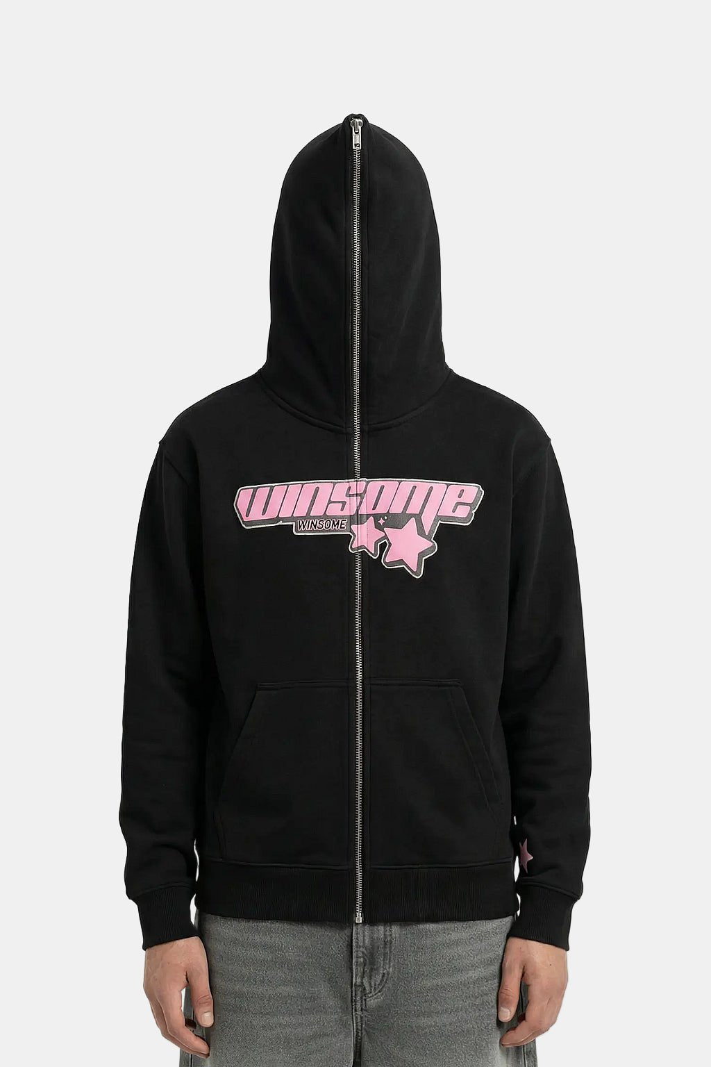 Full zip grey hoodie - y2k streetwear