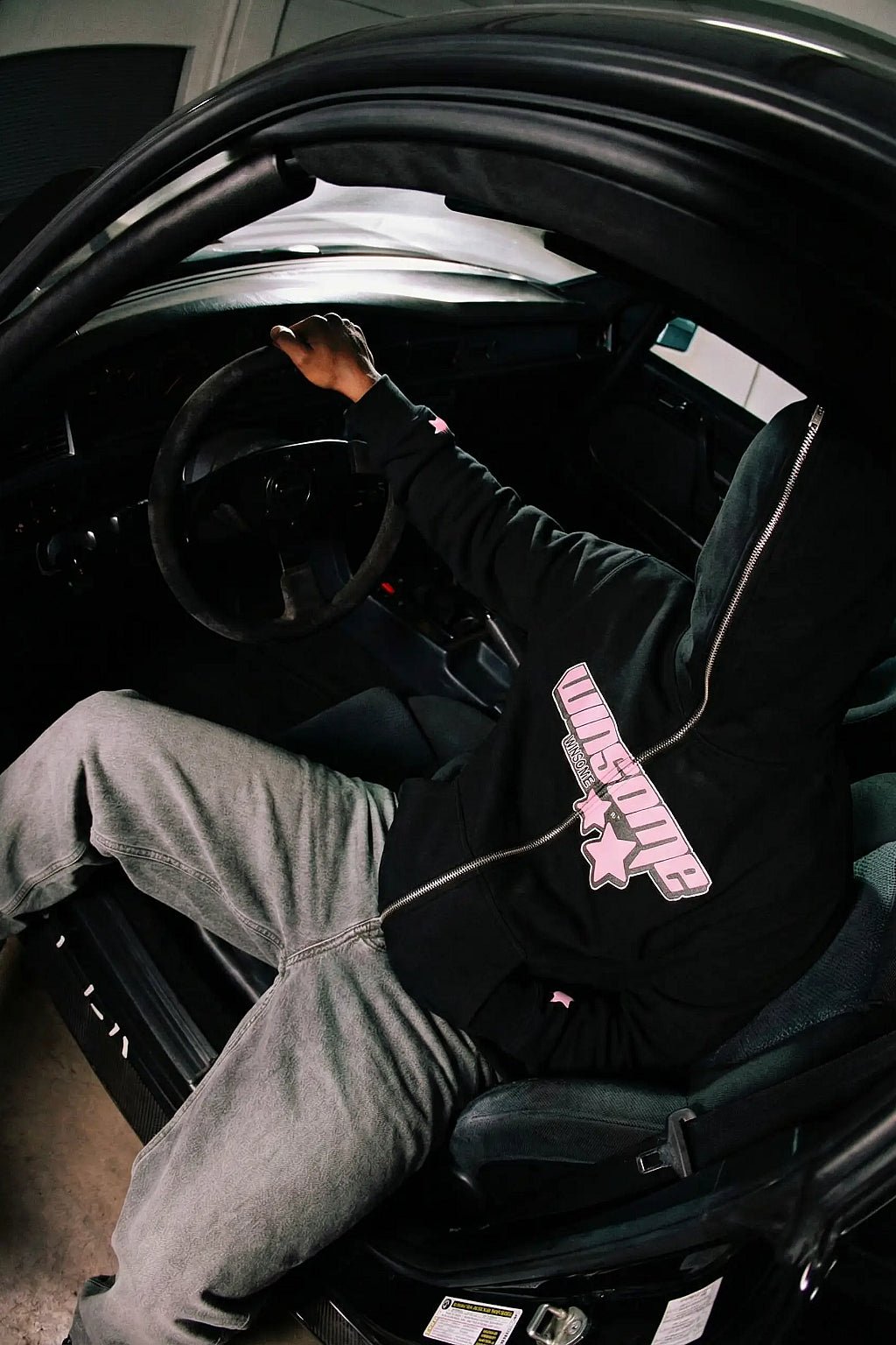 Full zip grey hoodie - y2k streetwear