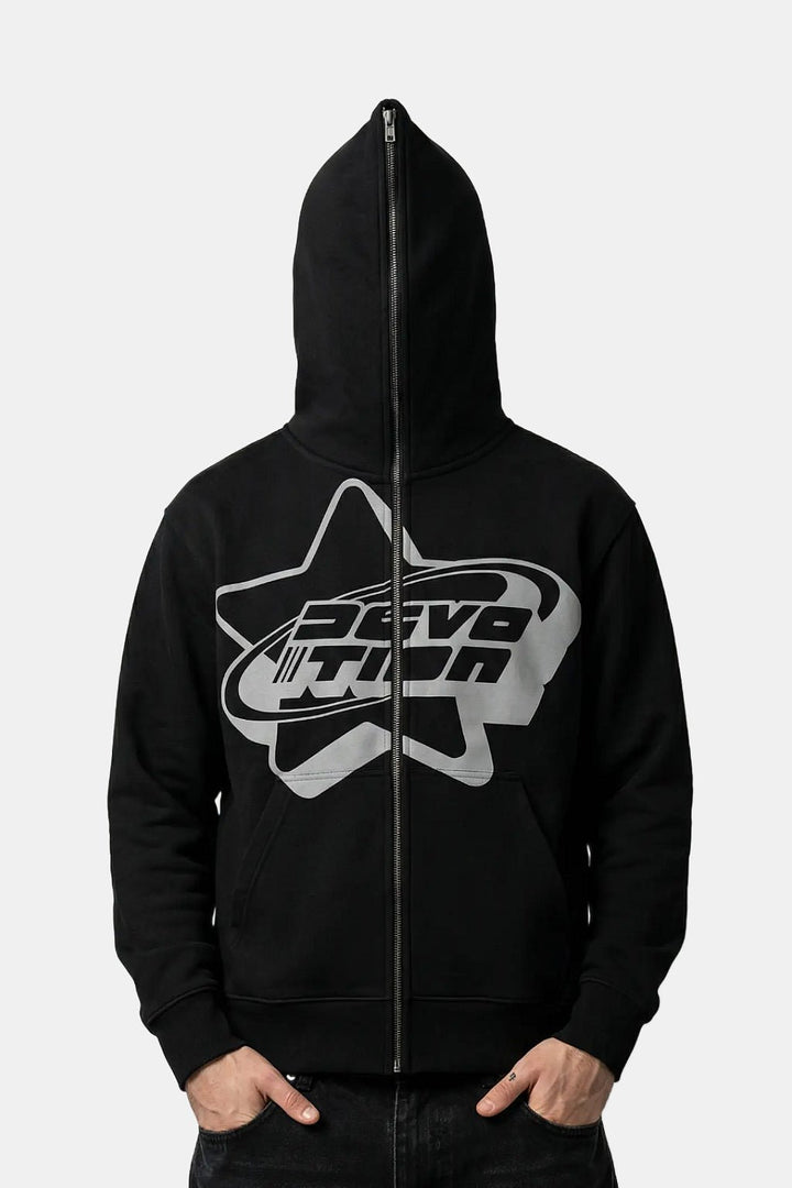 Black full zip hoodie | Y2K Streetwear | y2k streetwear