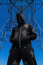 Gilet avec des croix strass - y2k streetwear