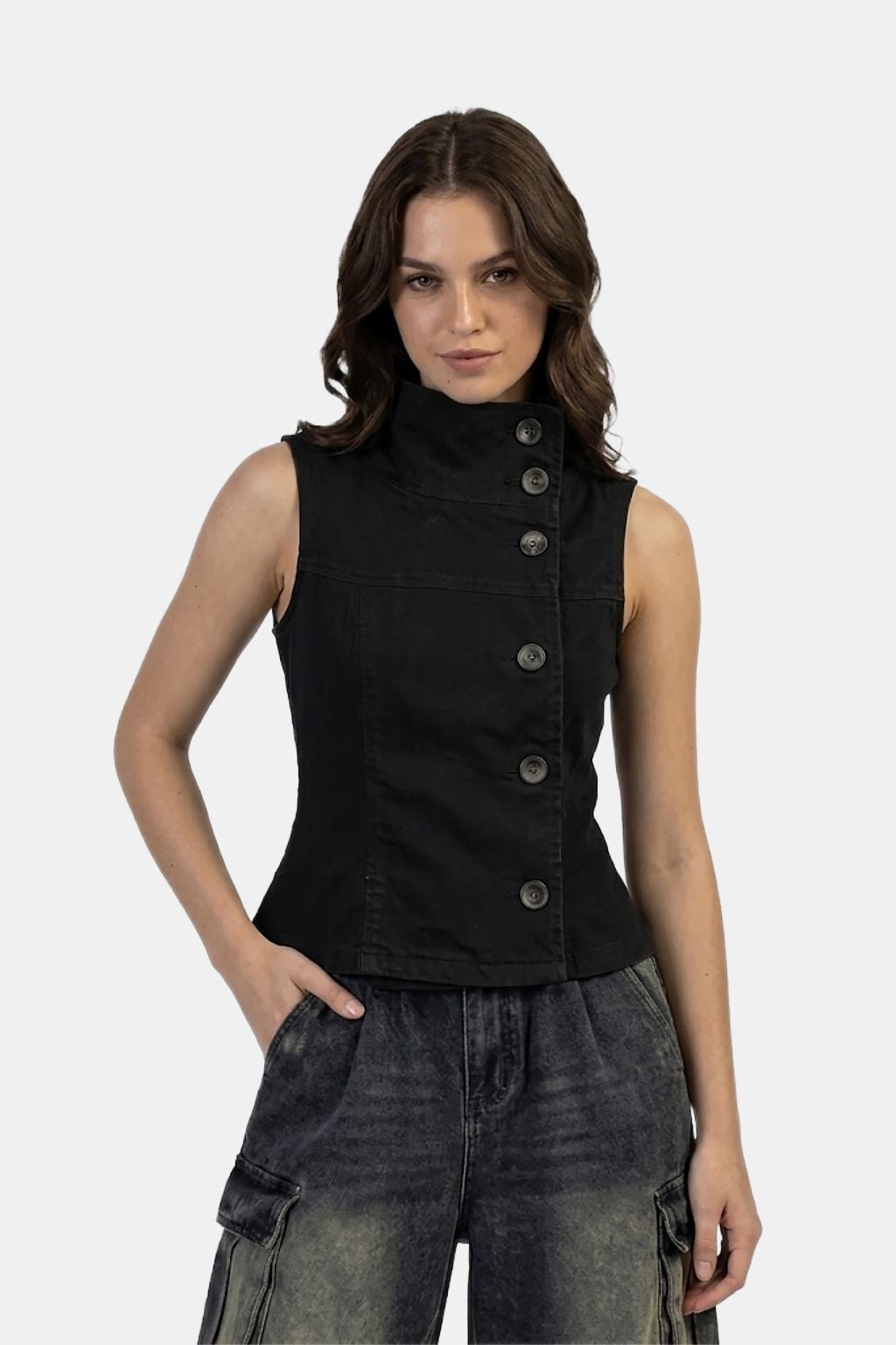 Gilet jean sans manches - y2k streetwear