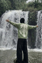 Green skeleton sweater - y2k streetwear