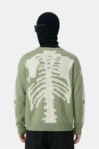 Green skeleton sweater - y2k streetwear