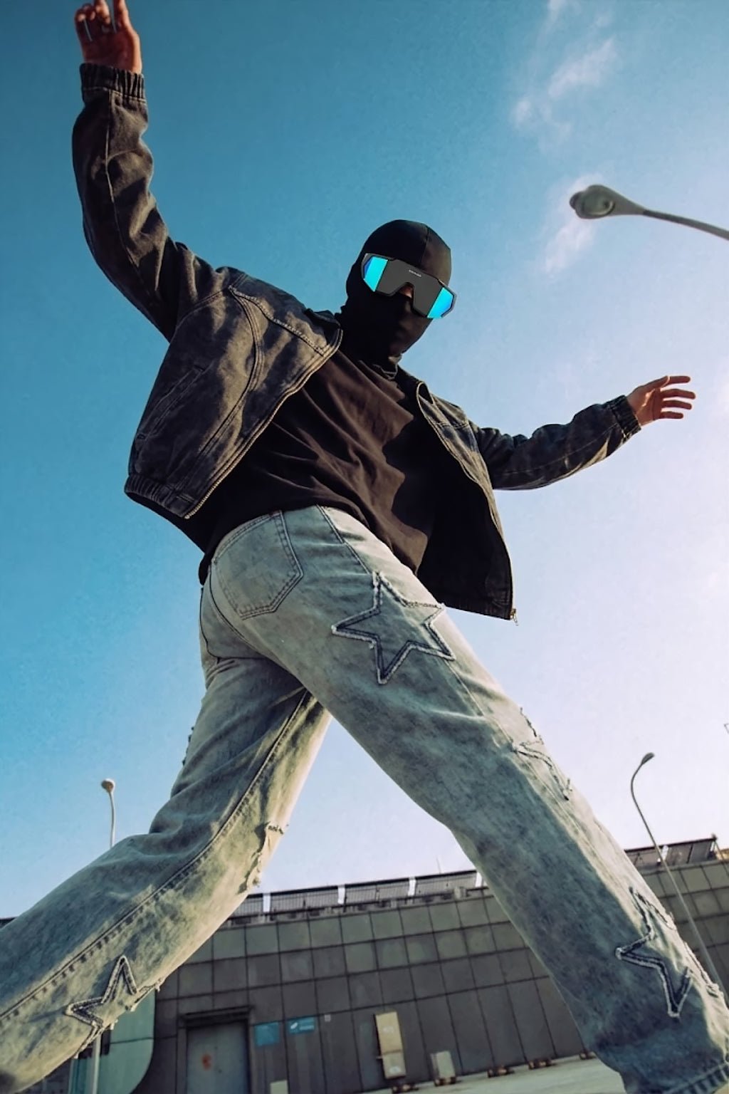 Jean avec broderie etoile - y2k streetwear