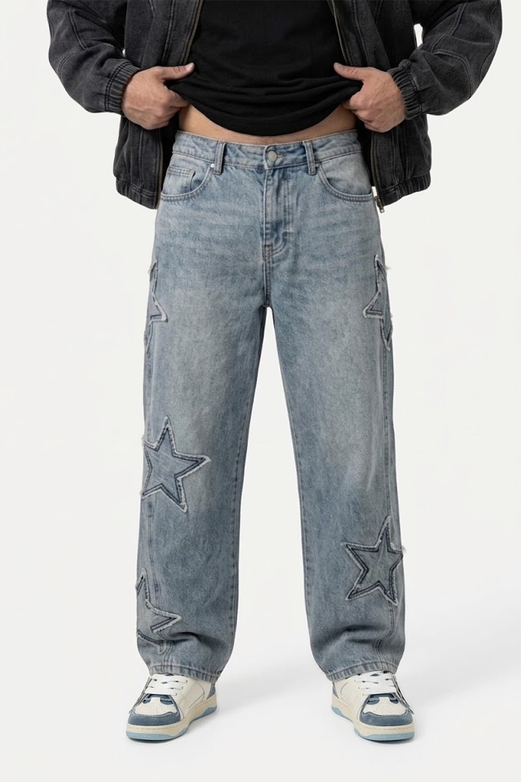 Jean avec broderie etoile - y2k streetwear