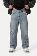 Jean avec broderie etoile - y2k streetwear