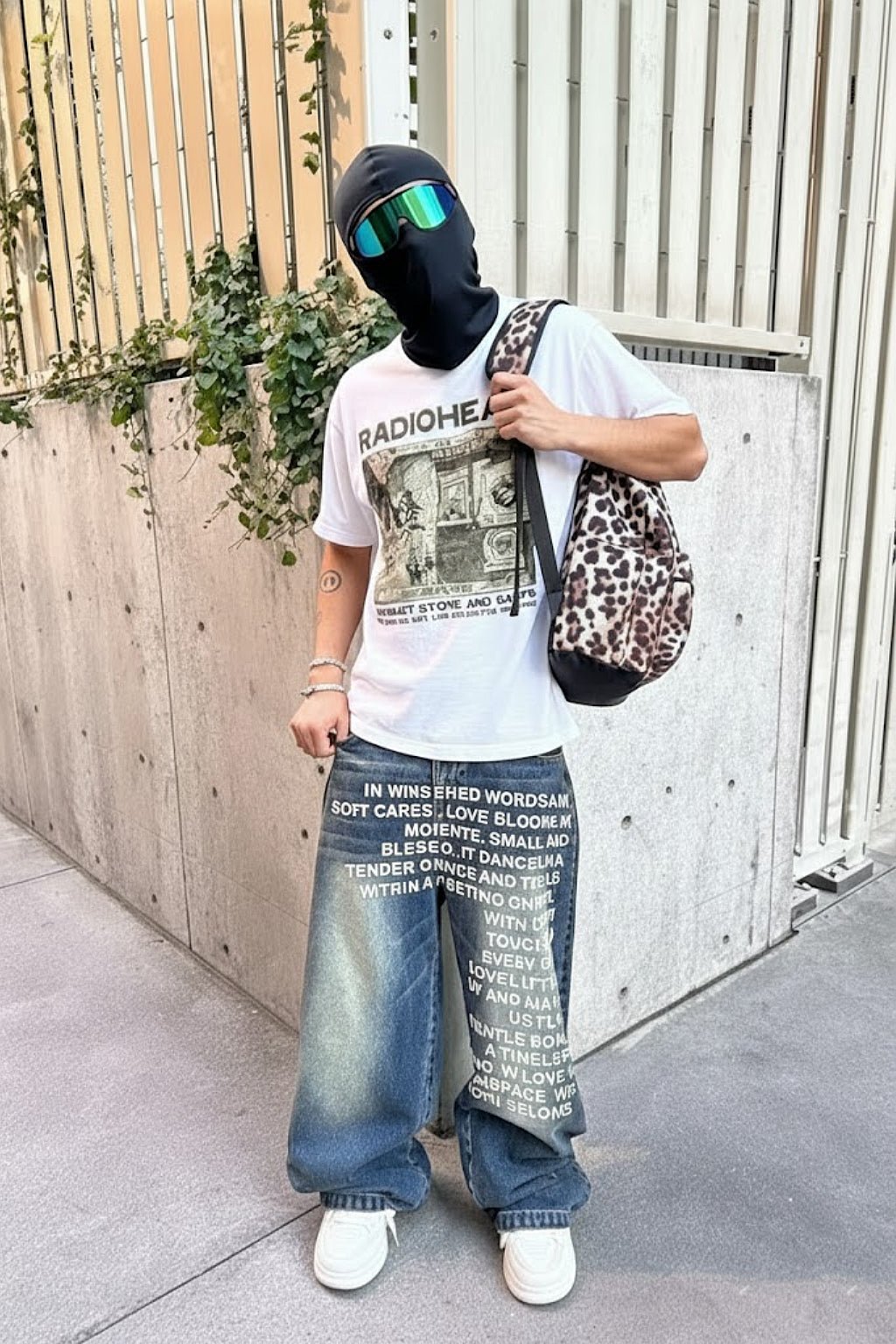 Jean avec ecriture devant - y2k streetwear