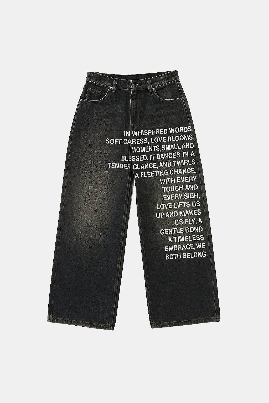 Jean avec ecriture devant - y2k streetwear