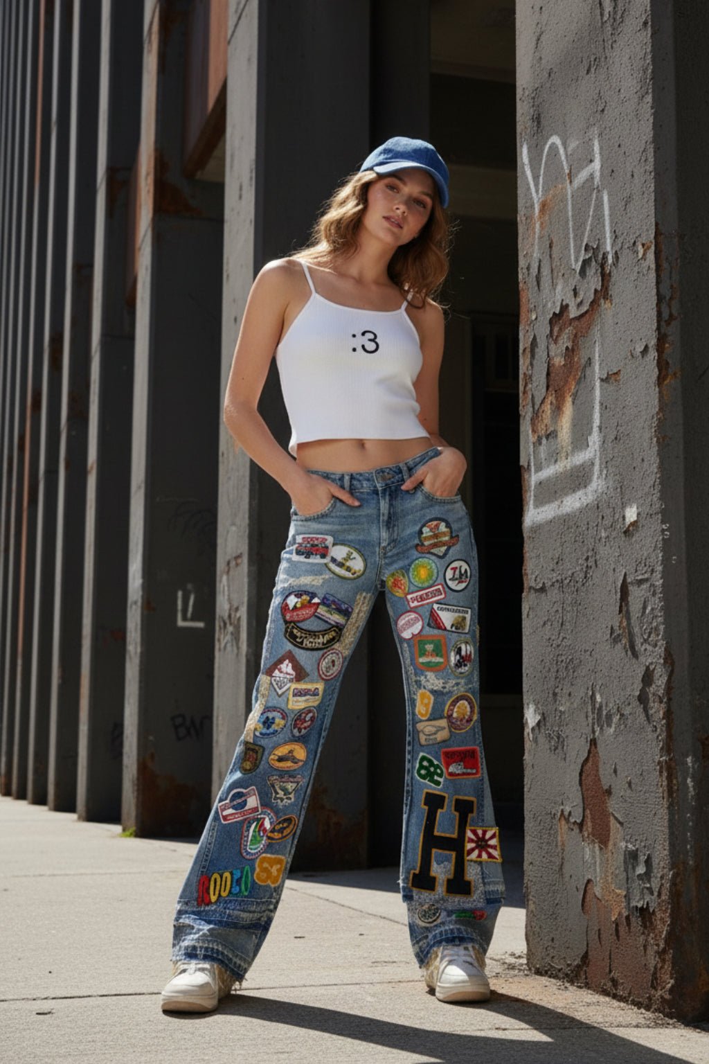 Jean avec Patch - y2k streetwear