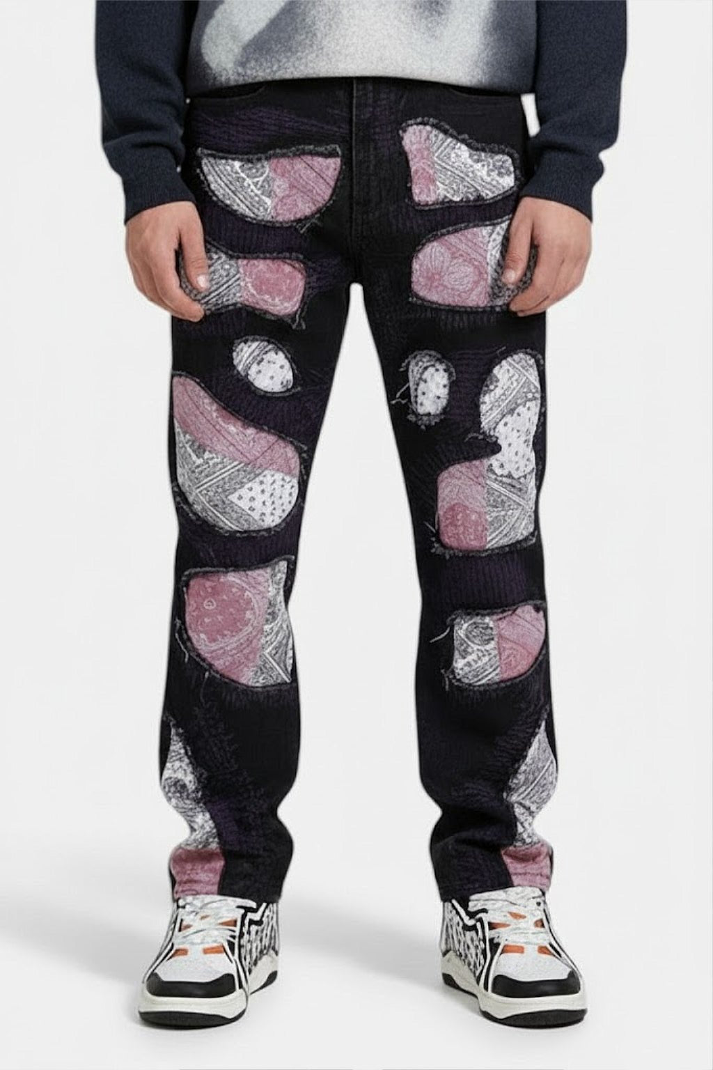 Jean bandana patchwork - y2k streetwear