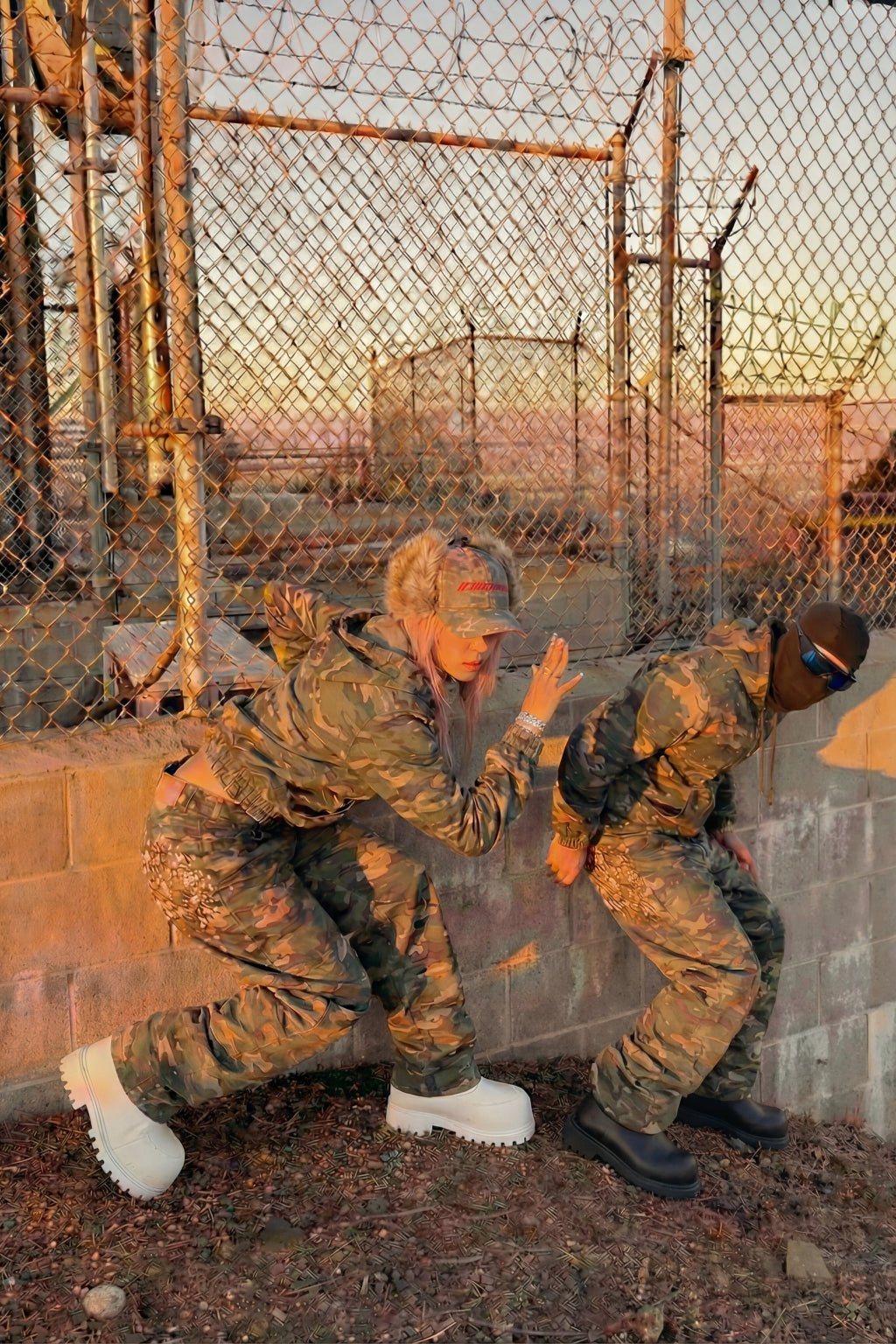 Jean camouflage brodee - y2k streetwear