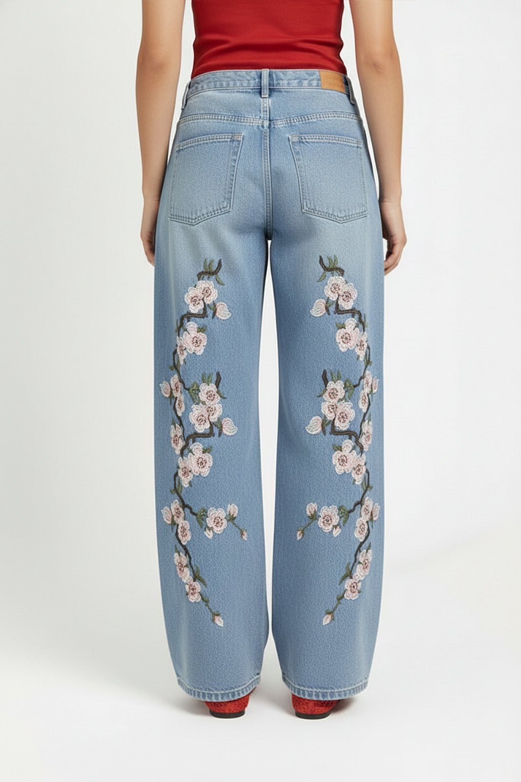 Jean cherry blossom - y2k streetwear