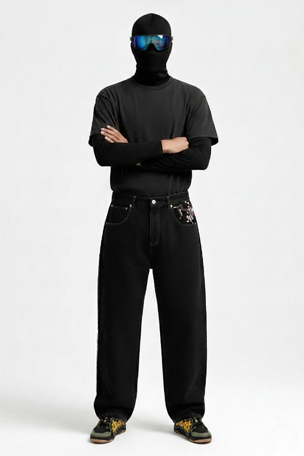 Jean japonais imprimé - y2k streetwear