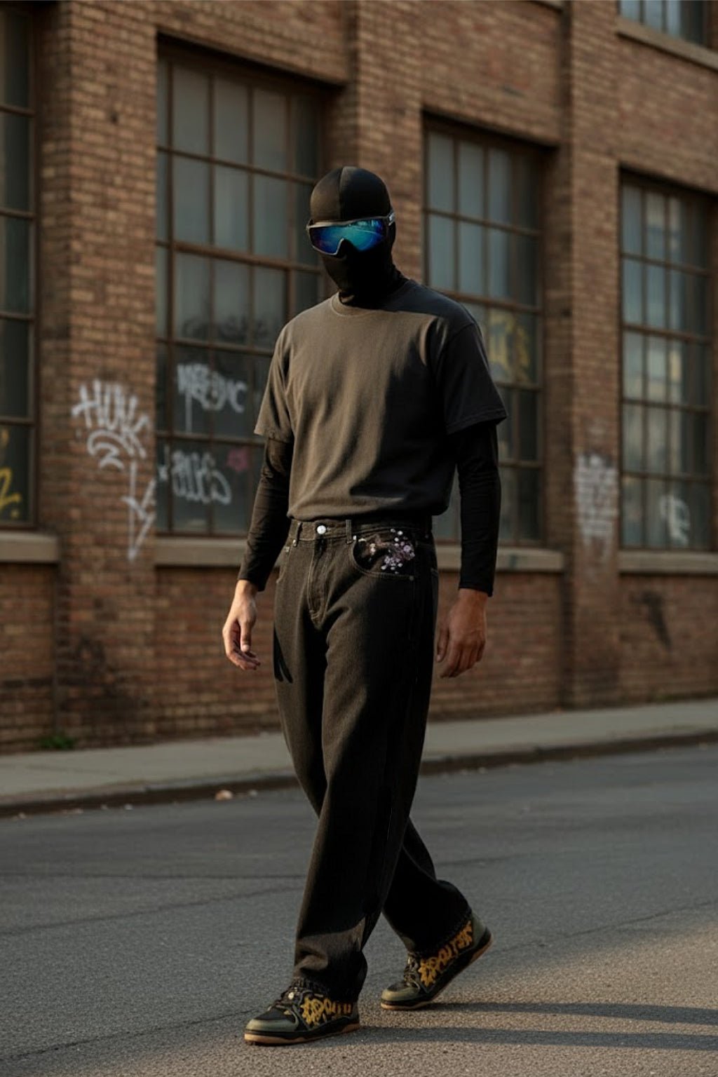 Jean japonais imprimé - y2k streetwear