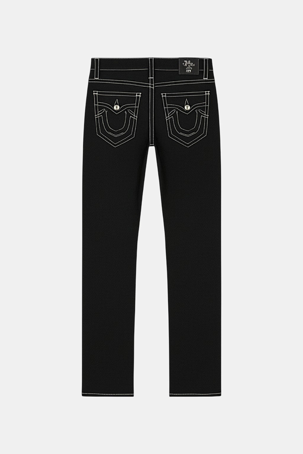 Jean noir couture blanche - y2k streetwear