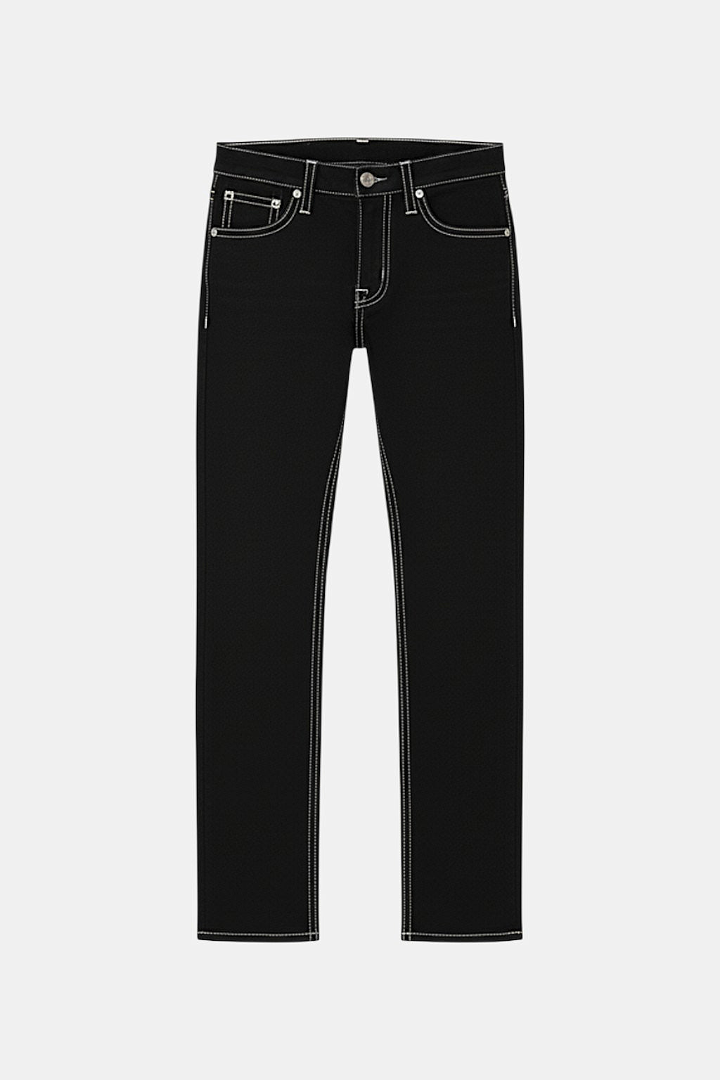 Jean noir couture blanche - y2k streetwear