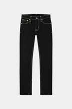 Jean noir couture blanche - y2k streetwear