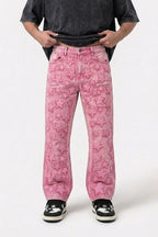 Jean rose avec etoile - y2k streetwear