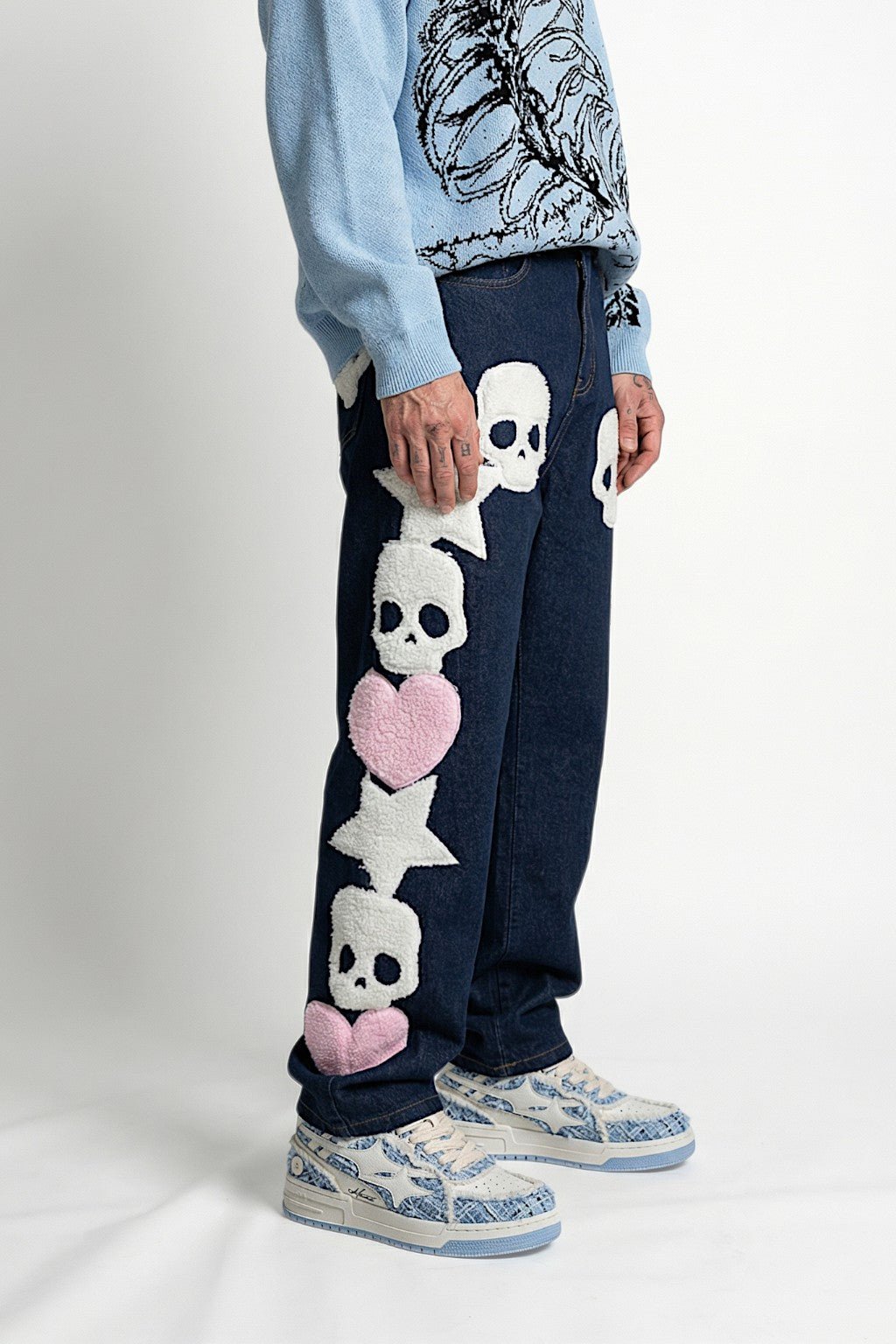 Jean tête de mort - y2k streetwear