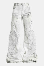 Jeans ailes d'ange - y2k streetwear
